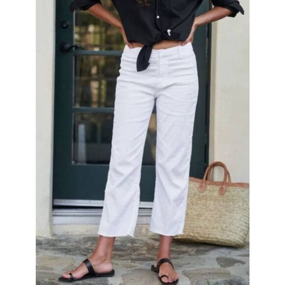 FRANK & EILEEN Kinsale The Italian Crop Pants in White Size 2 - Picture 1 of 4